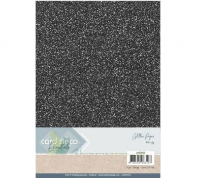 Trblietavý papier čierny - Glitrový papier